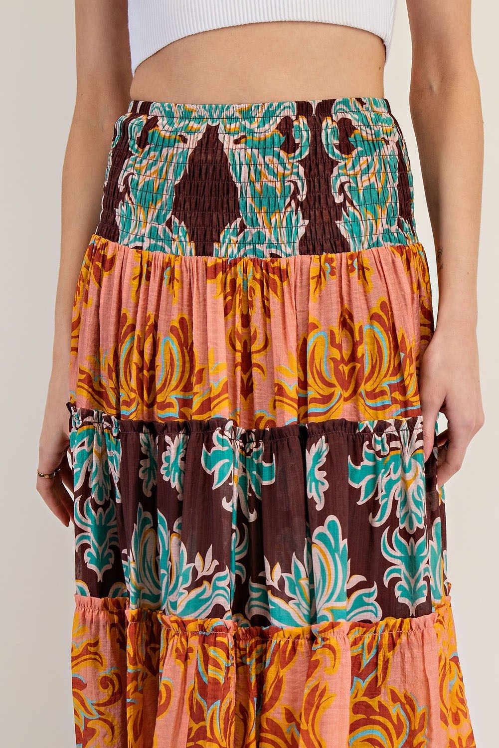 Boho Tiered Maxi Skirt