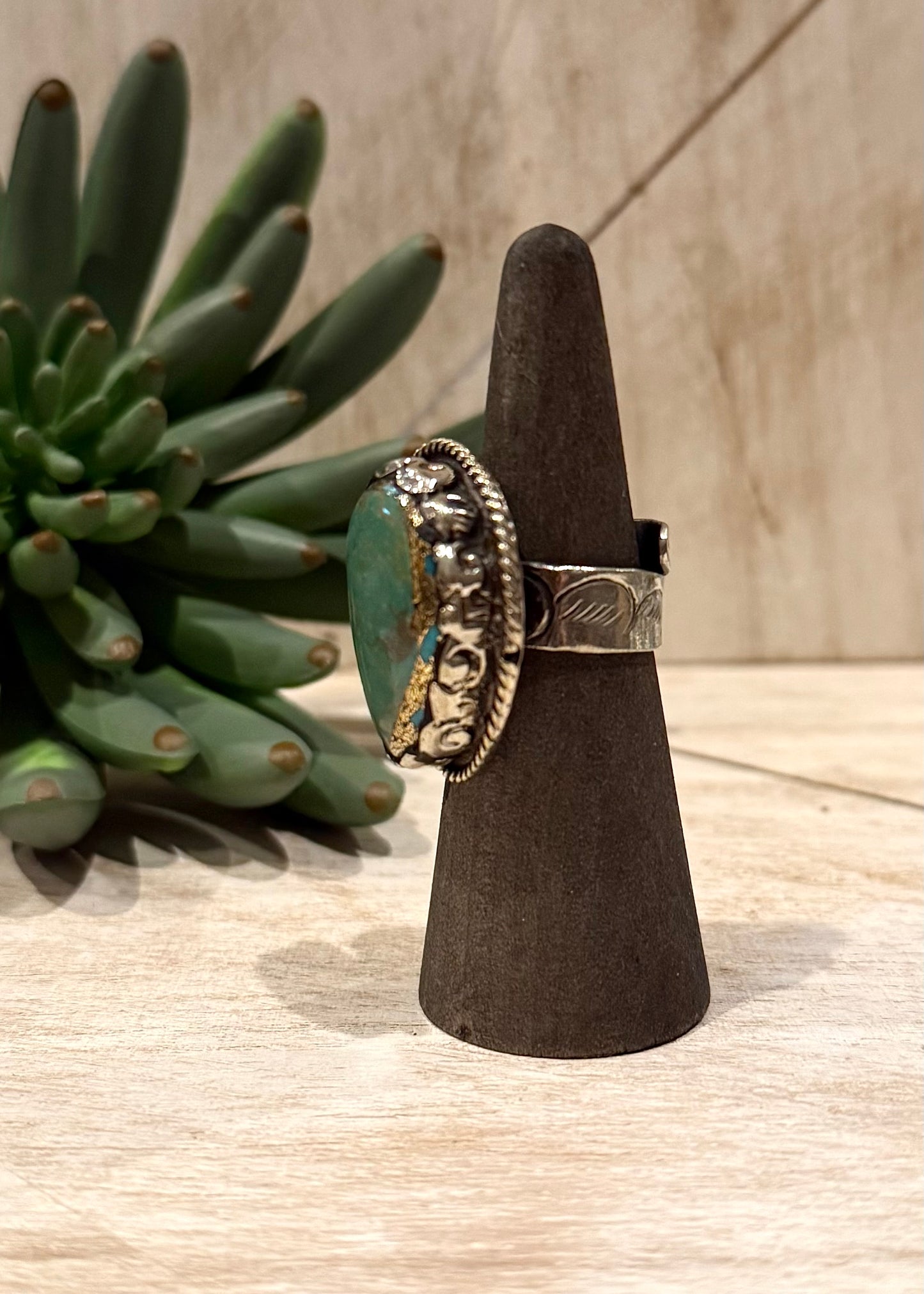 Gold Infused Turquoise Ring