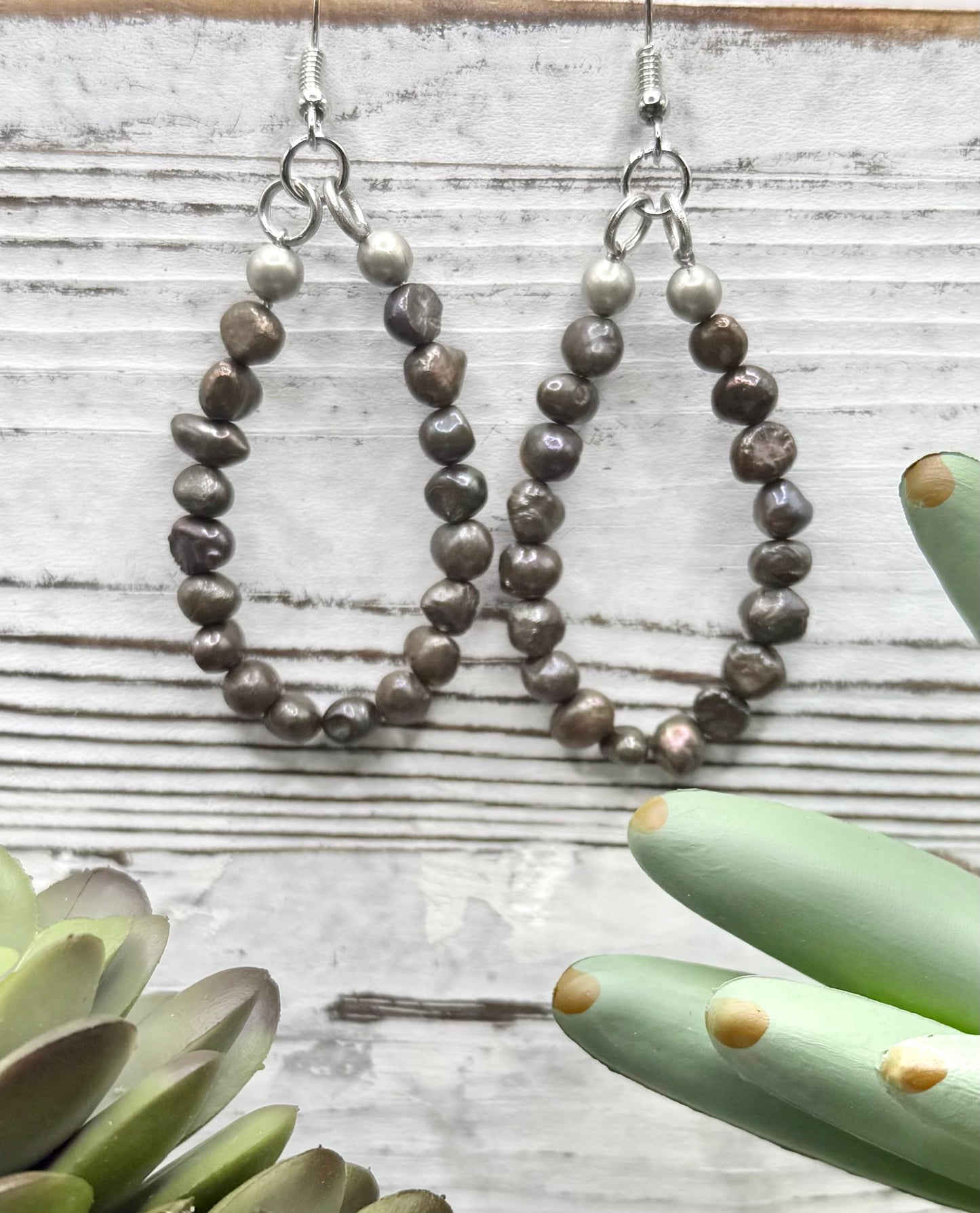 Fresh Water Pearl Hoop Earrings