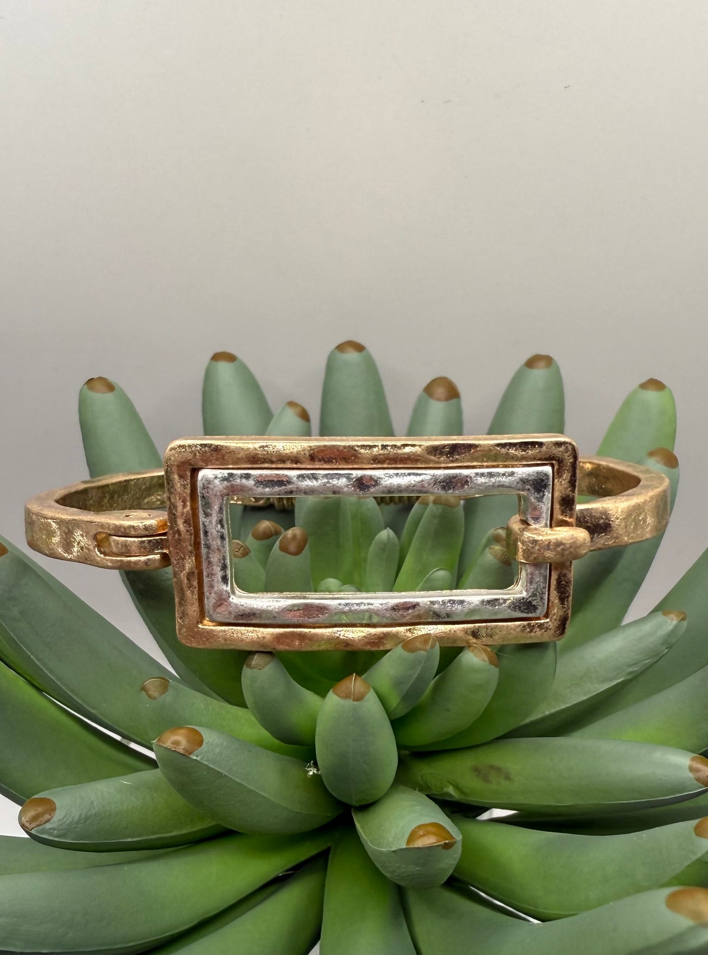 Mixed Metal Rectangle Bracelet