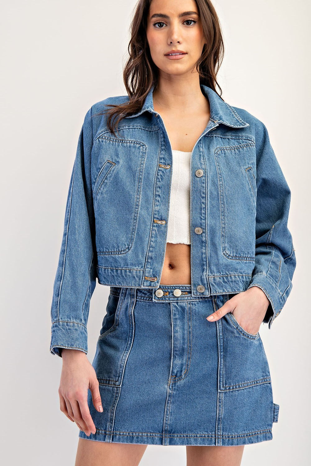 Denim Button Down Jacket