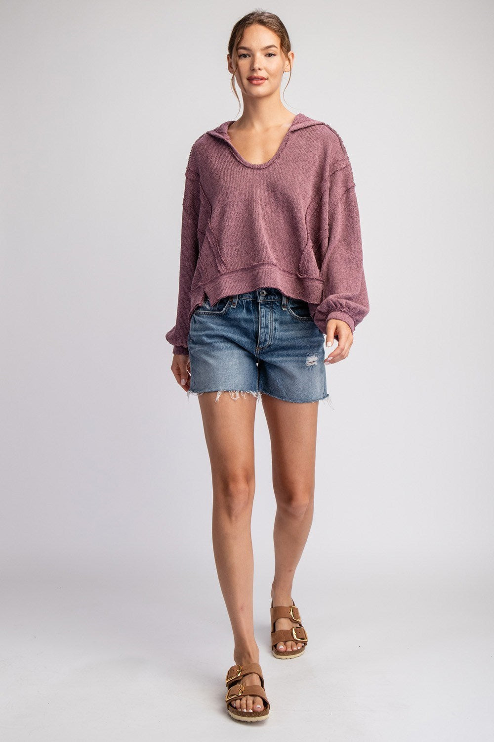 Long Sleeve Pullover Hoodie Sweater - 2 Colors
