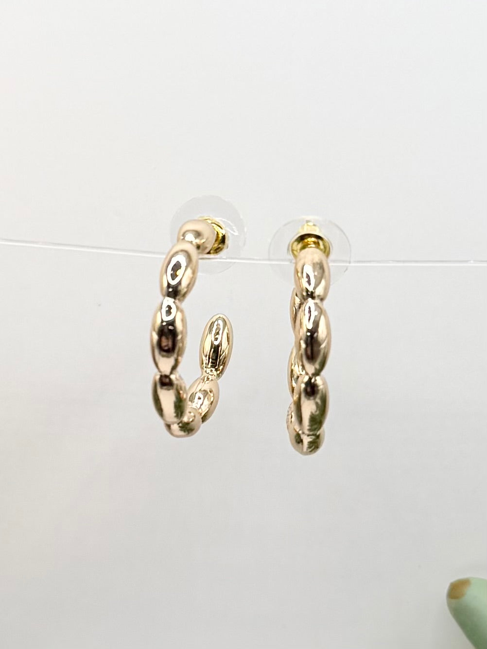 Bubble Hoop Gold Earrings