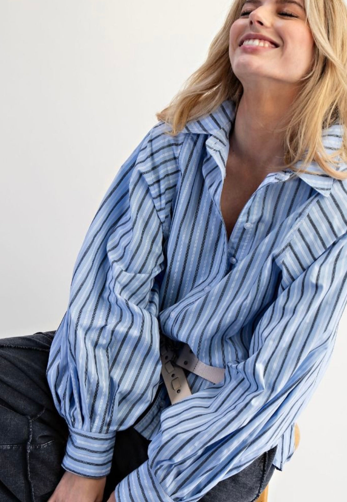 Puff sleeve Button Down Shirt