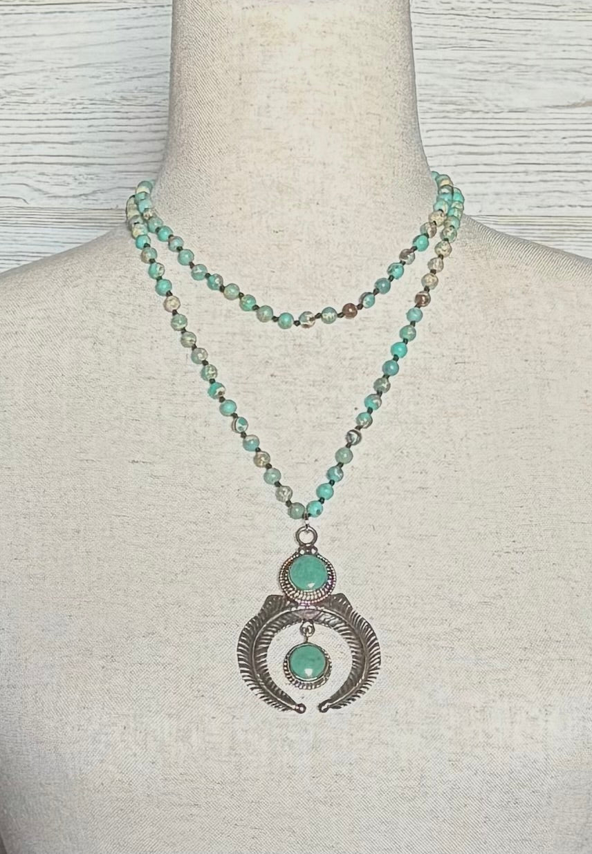 Turquoise Horseshoe Necklace
