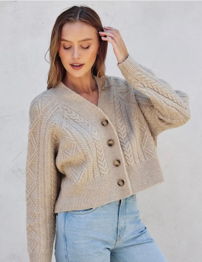 Cable Knit Cardigan 2 Colors
