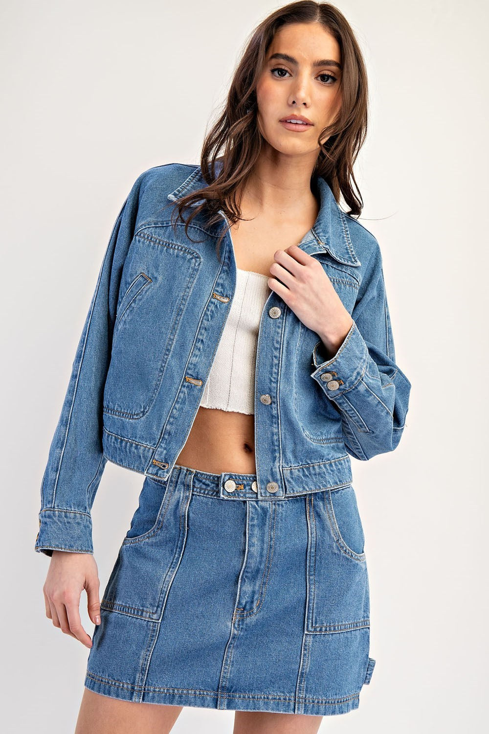 Denim Button Down Jacket