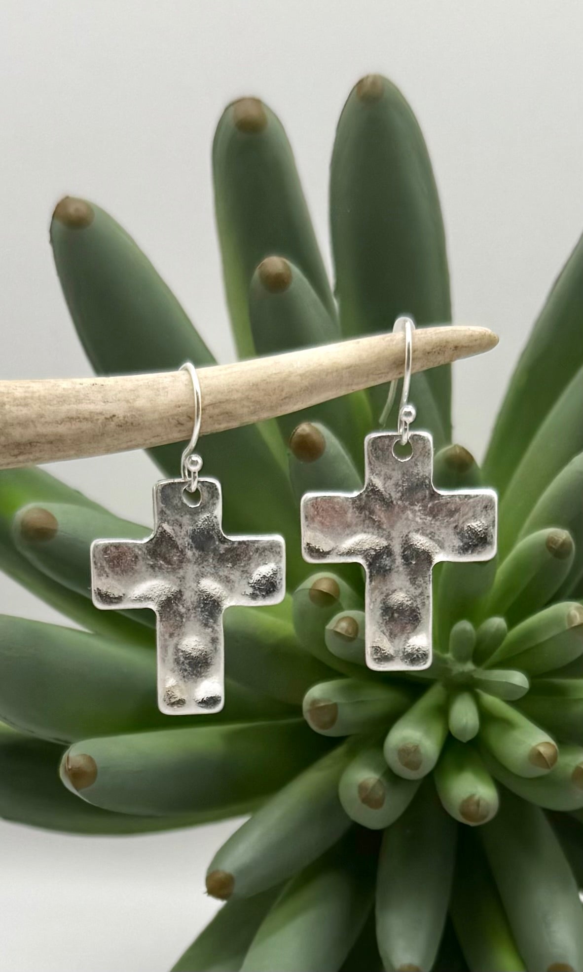 Textured Cross earrings