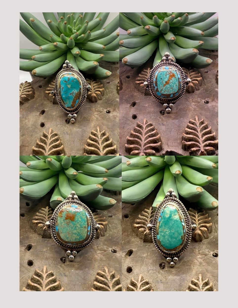 Gold Infused Pointed Turquoise Ring