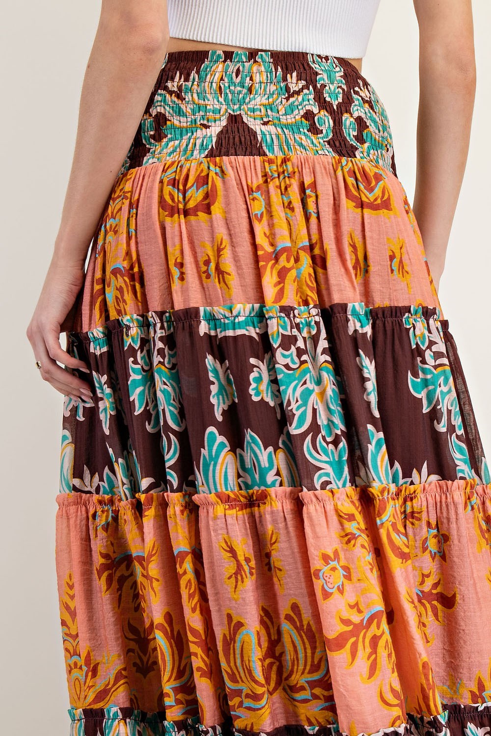 Boho Tiered Maxi Skirt