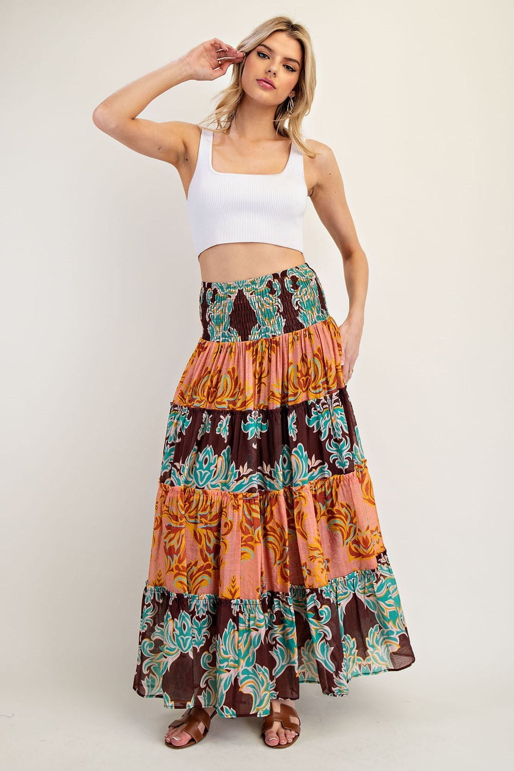Boho Tiered Maxi Skirt