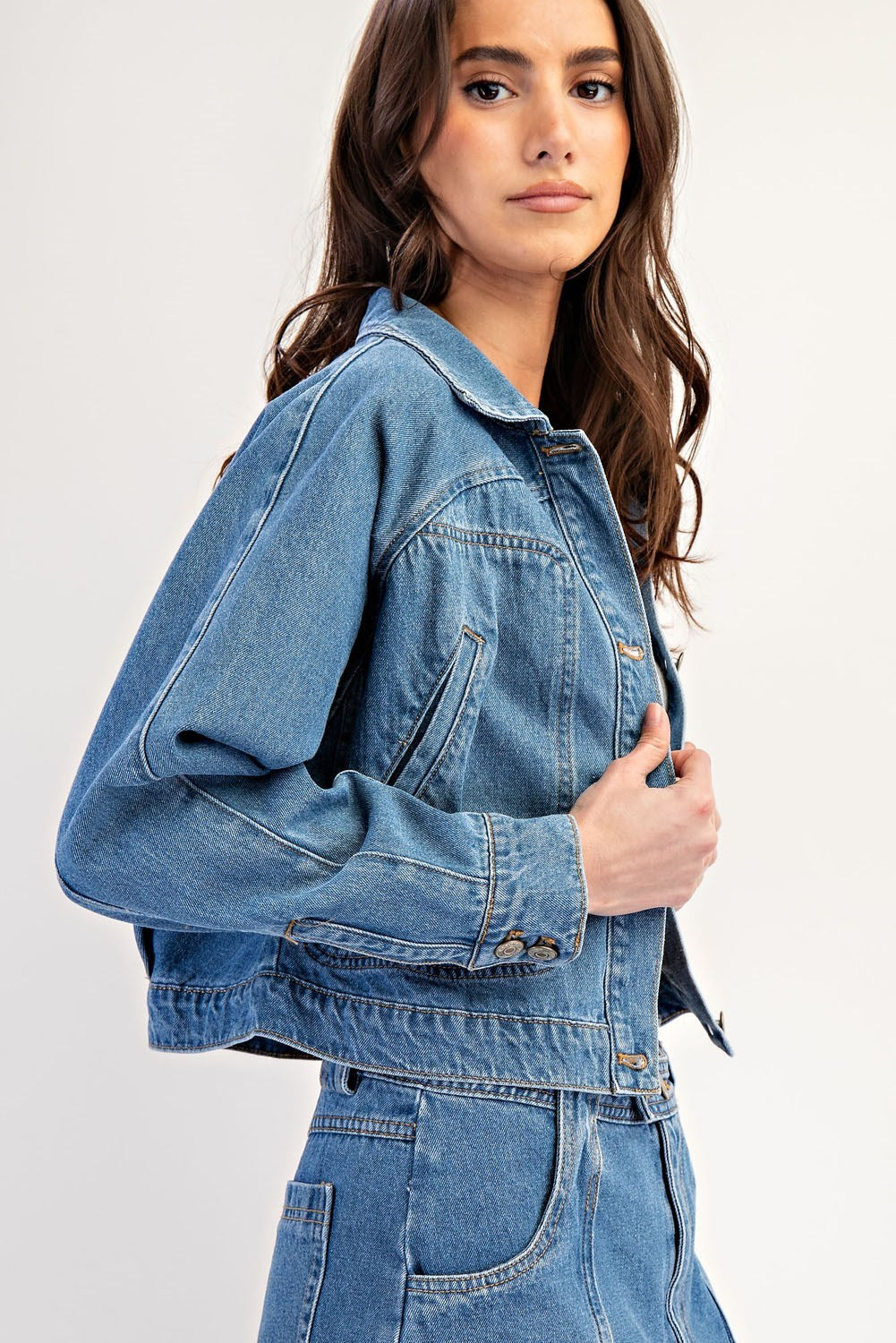 Denim Button Down Jacket