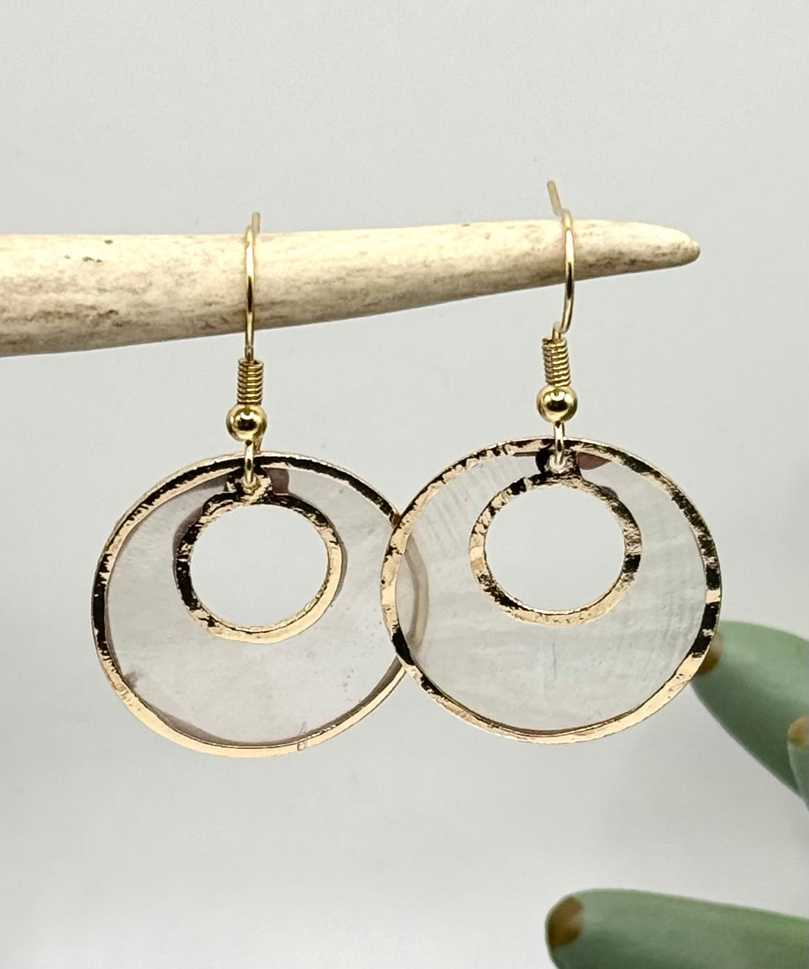 Capiz Shell Hoop Earrings