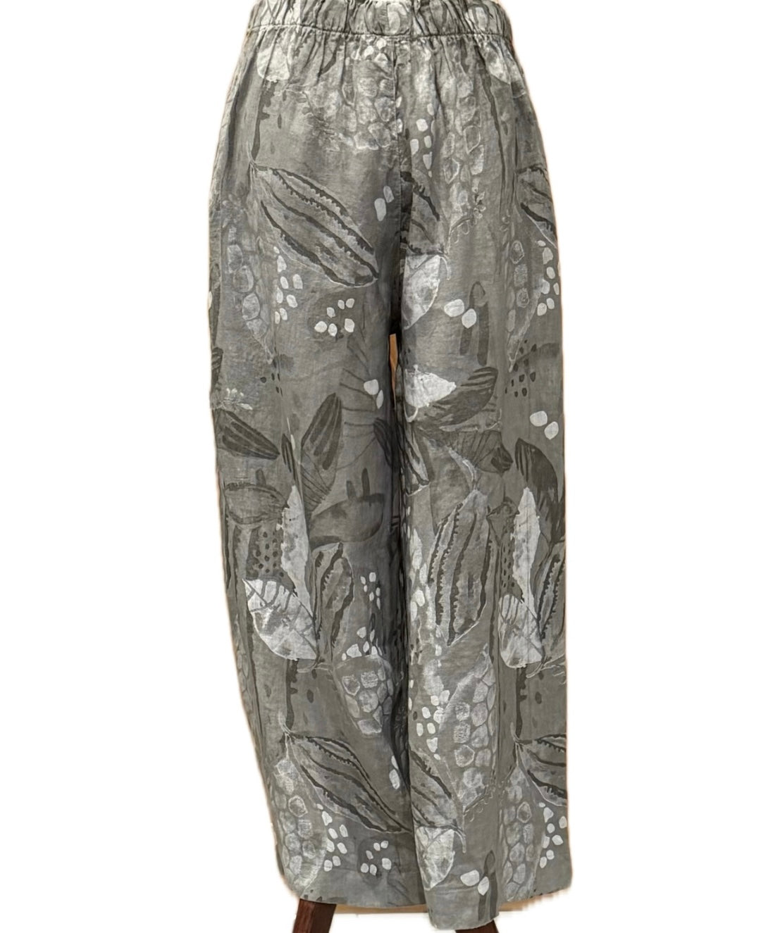 Wide Leg Linen Ocean Floral Pant