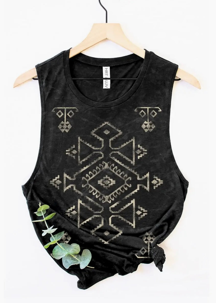 Aztec Mineral Graphic Tank Top - 2 Colors