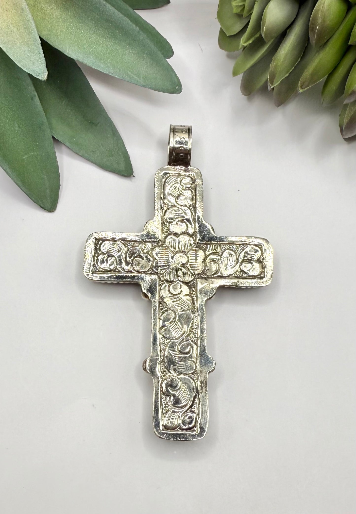 Large Amazonite Cross Pendant