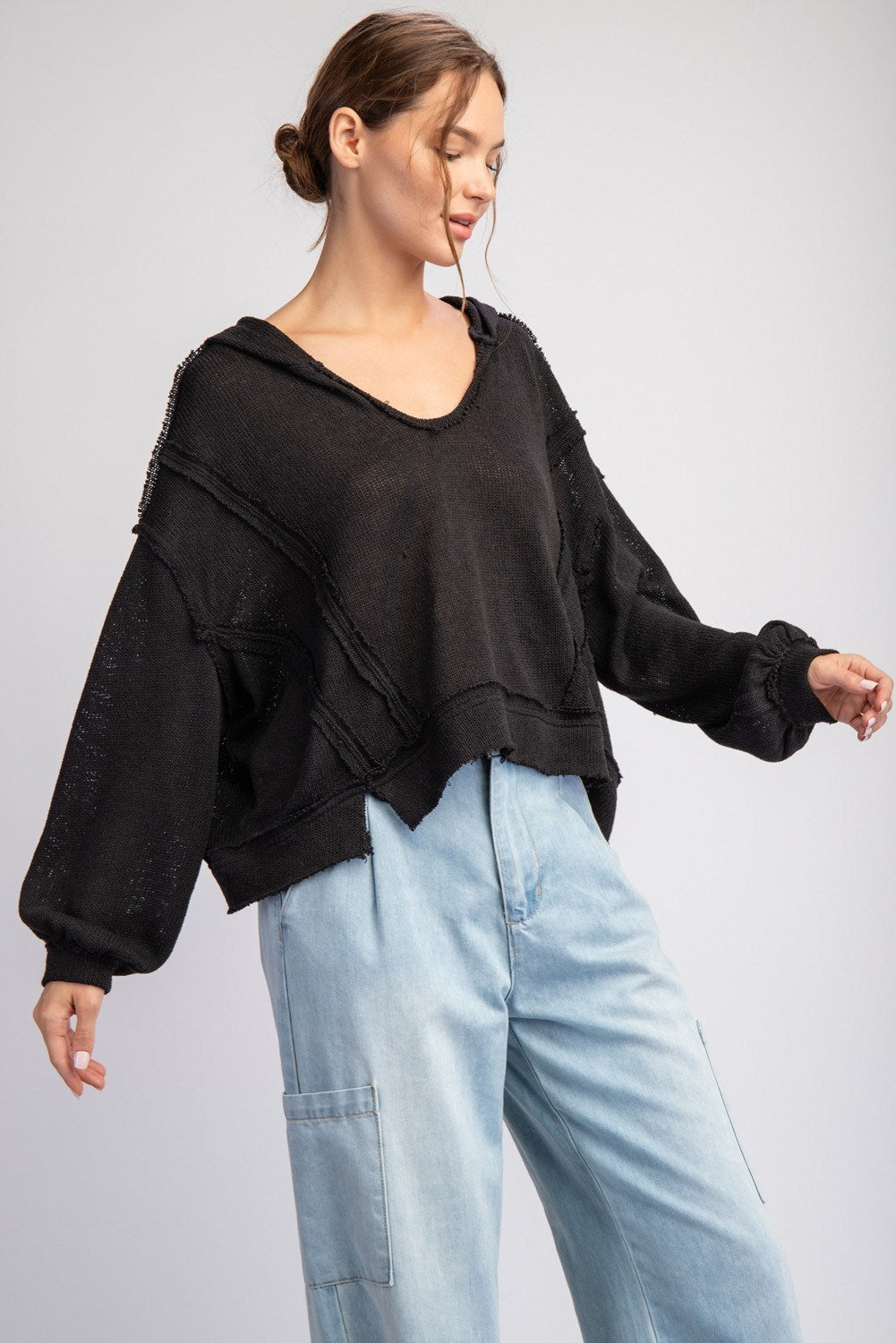 Long Sleeve Pullover Hoodie Sweater - 2 Colors