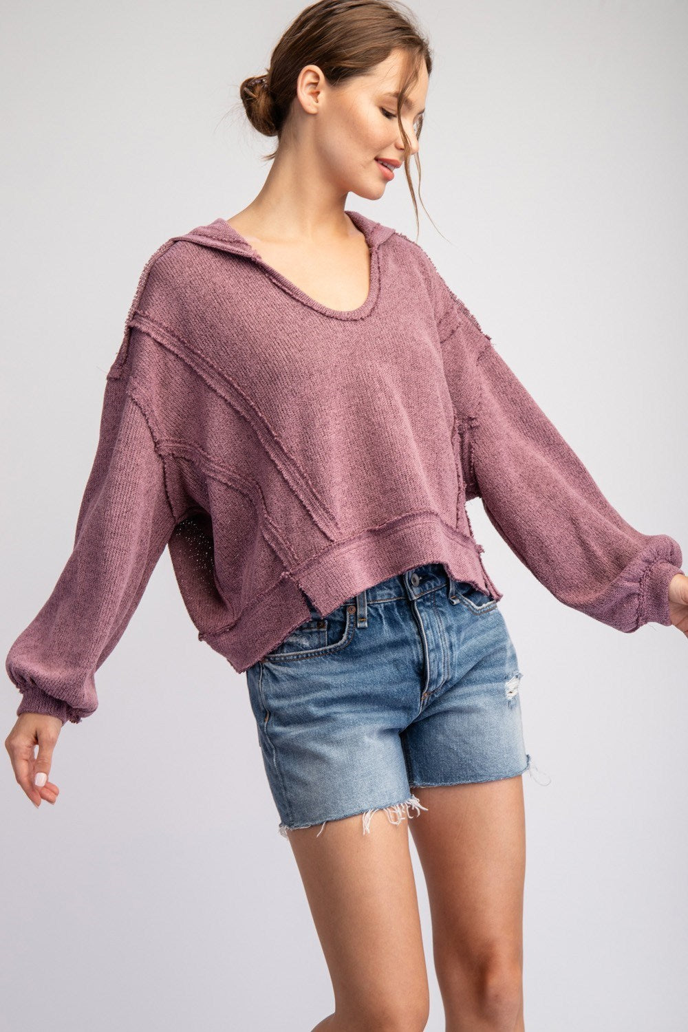 Long Sleeve Pullover Hoodie Sweater - 2 Colors