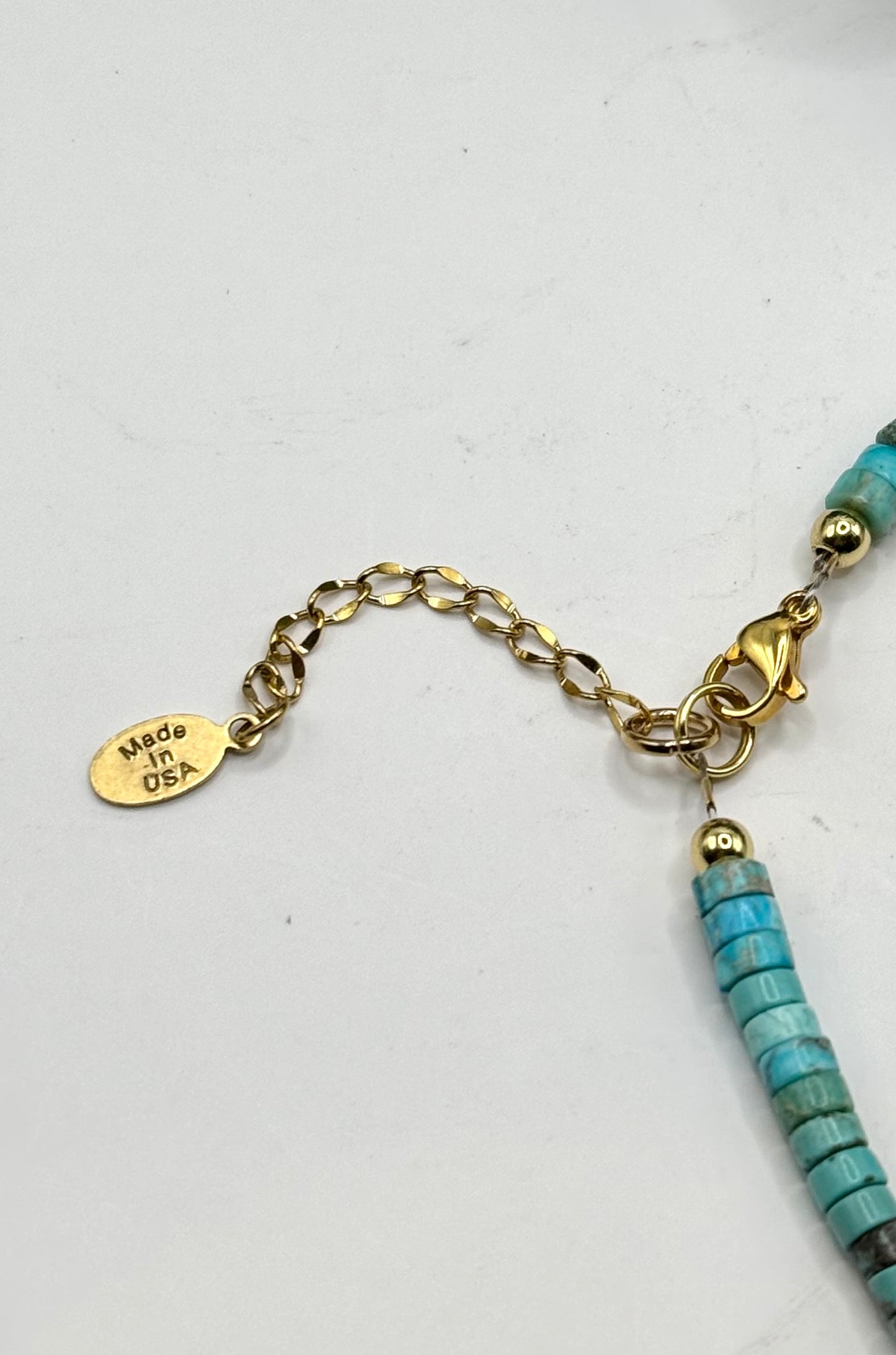 Gold Cross & Heishi Bead Necklace