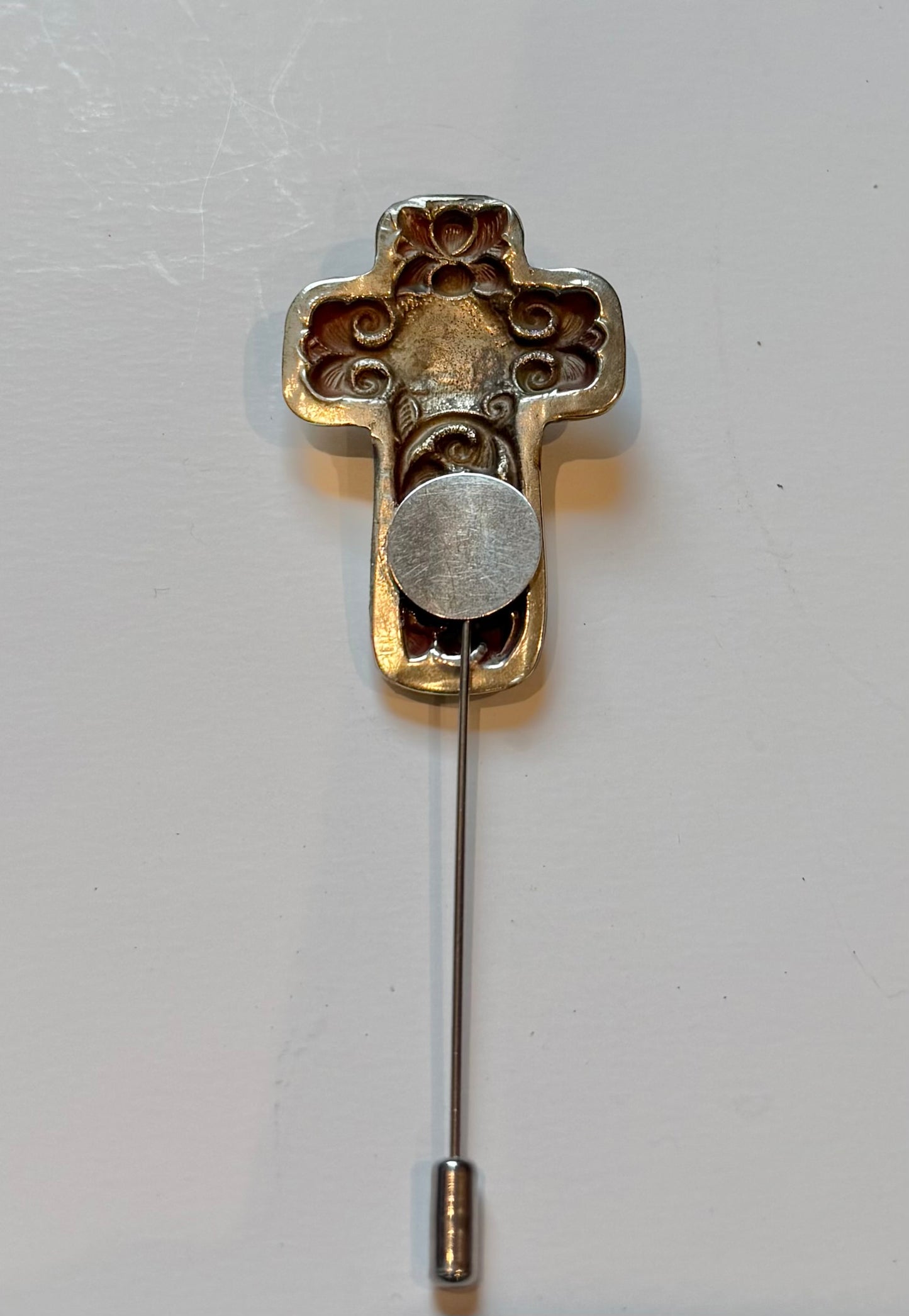 Silver Cross Hatpin - 2 Stone Options