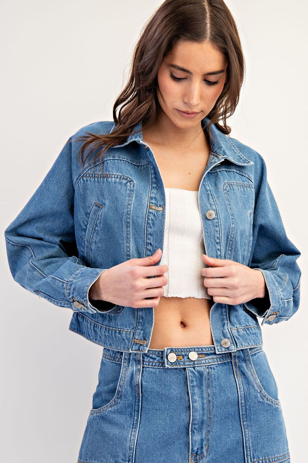 Denim Button Down Jacket