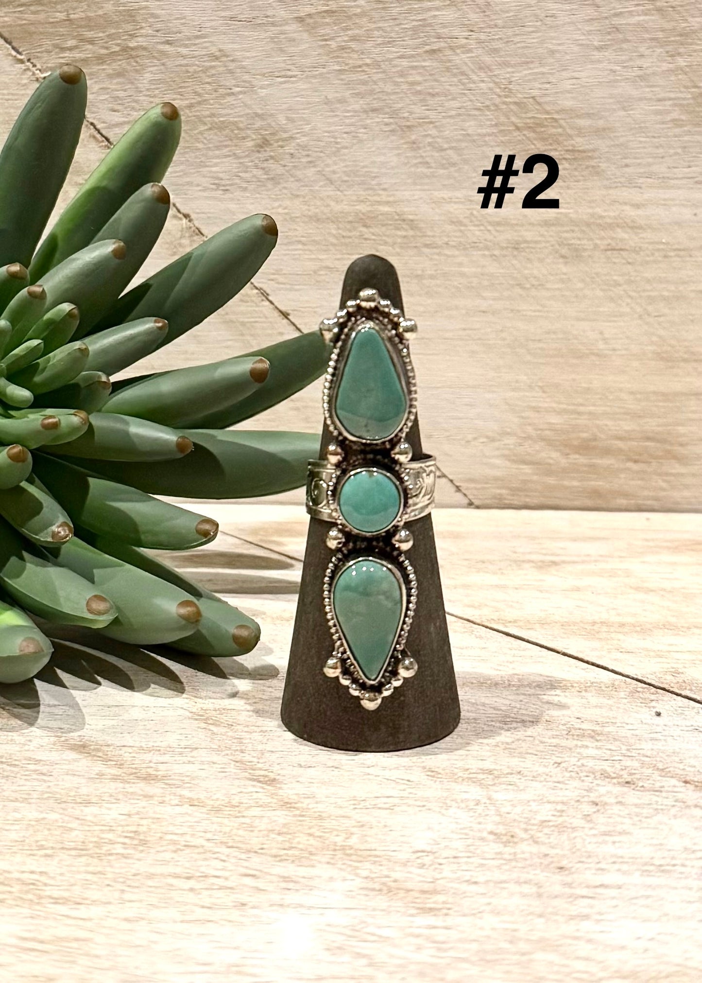 Triple Stone Turquoise Ring