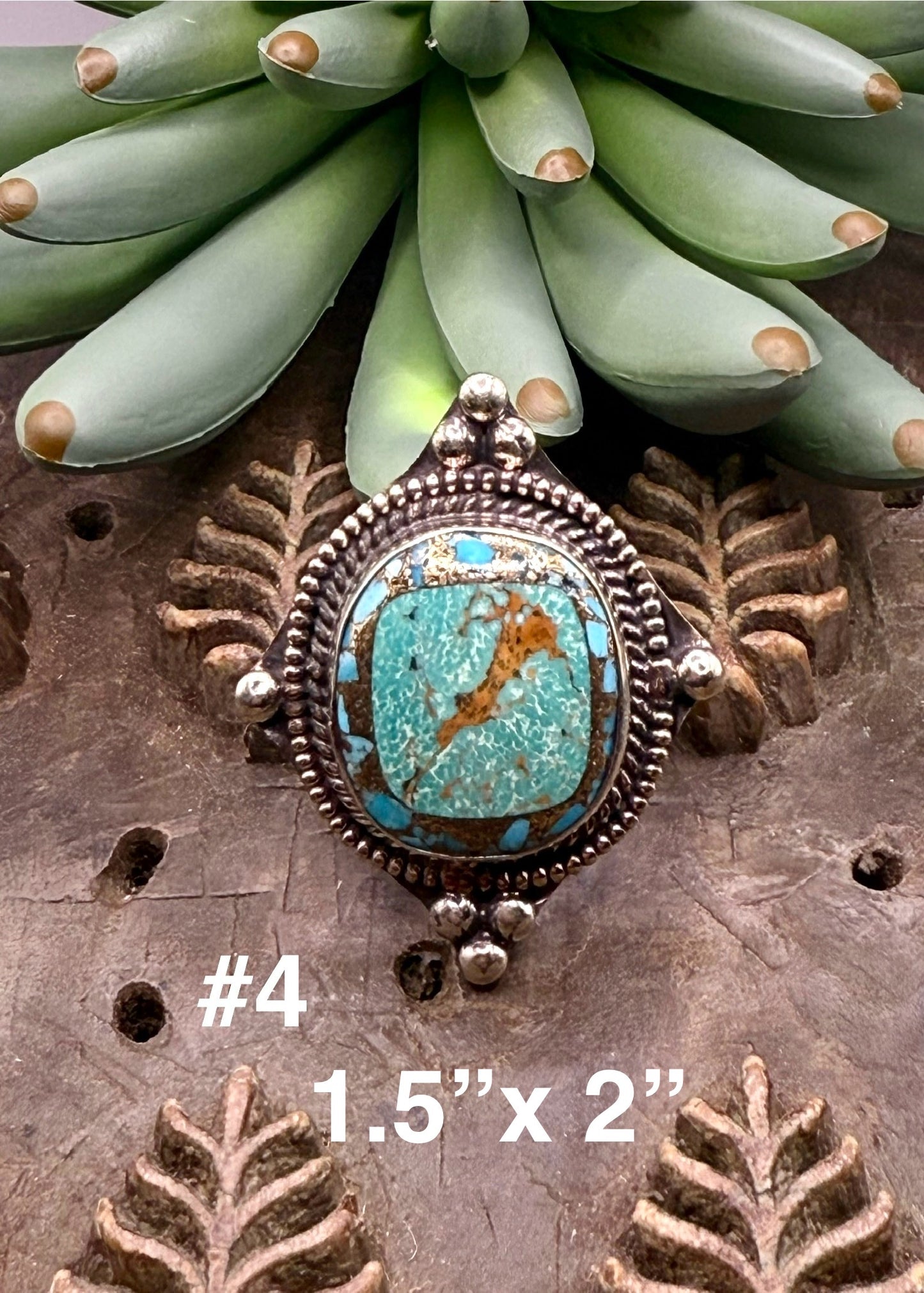 Gold Infused Pointed Turquoise Ring