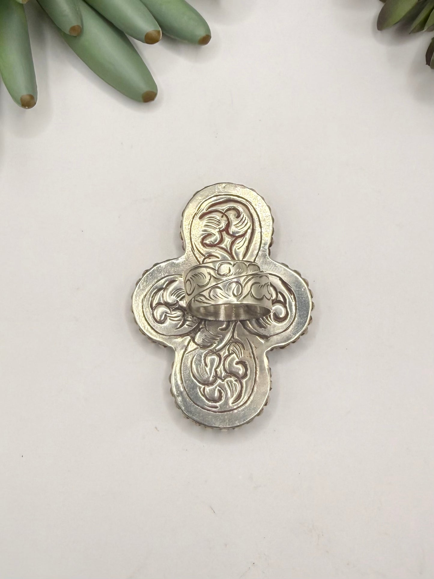 Bold Turquoise Cross Ring