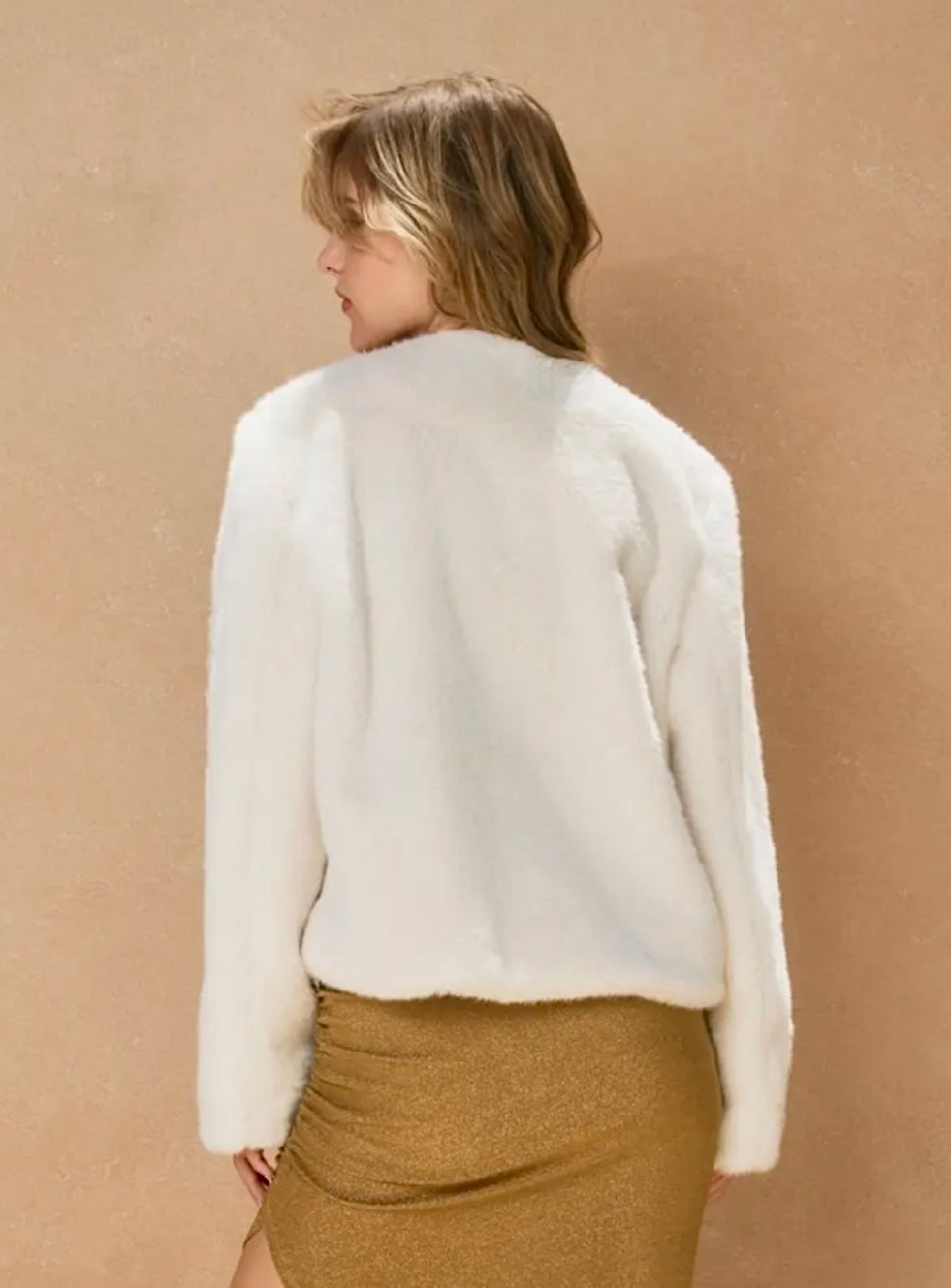 Faux Fur Patch Pocket Jacket