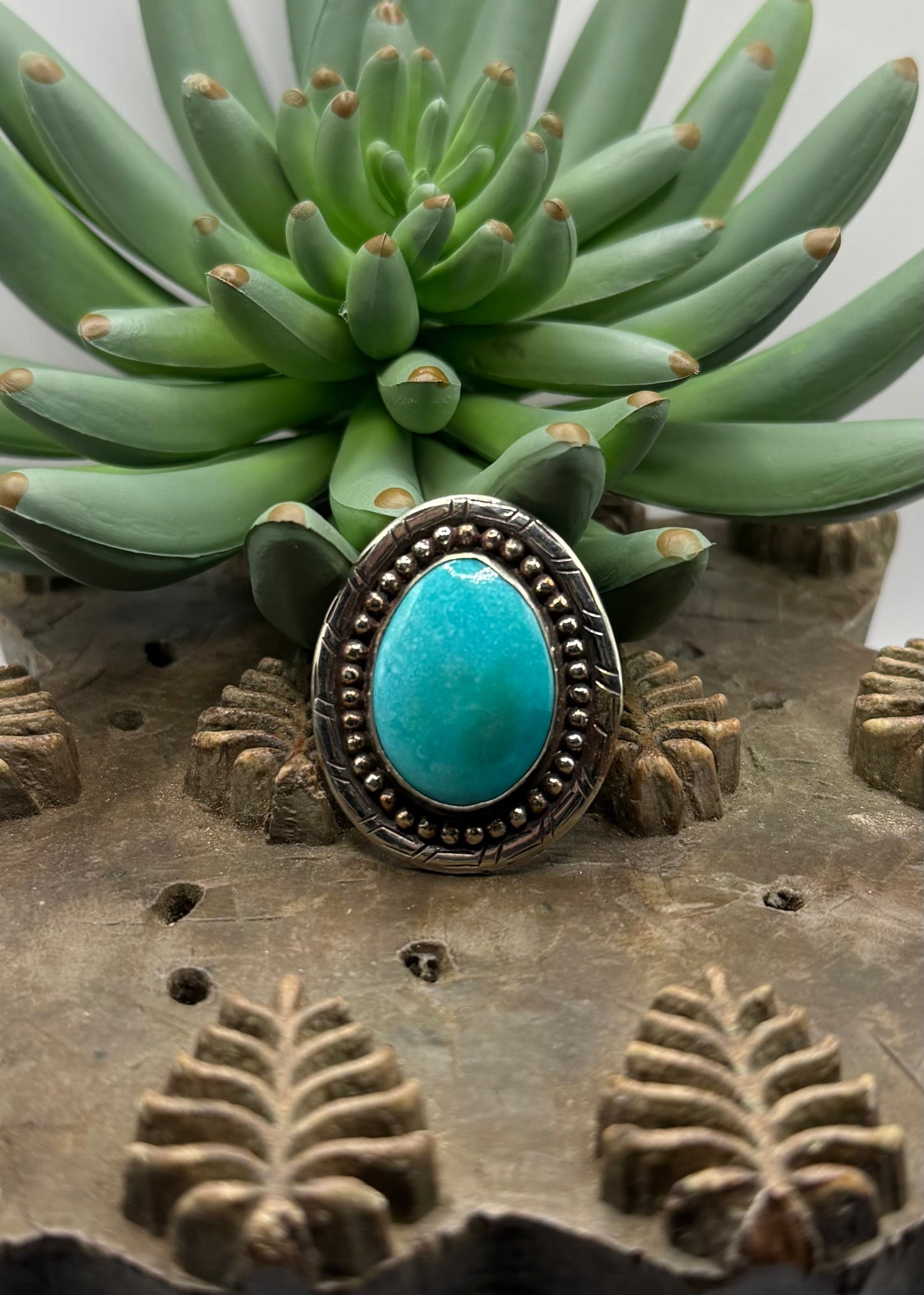 Blue Turquoise Oval Ring