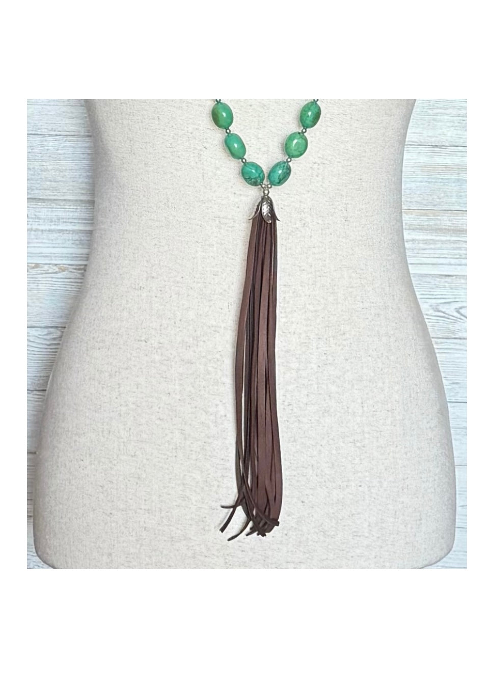 Boho Turquoise Tassel Necklace