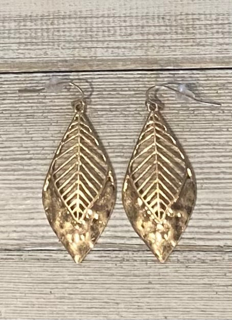 Hammered Leaf Earrings