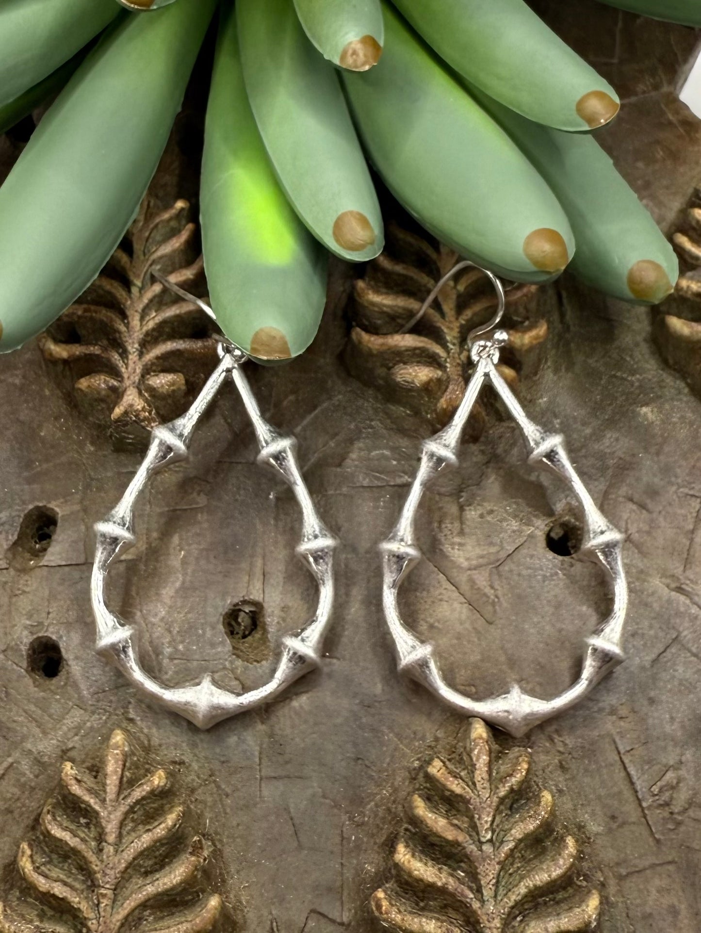 Silver Teardrop Dangle Earrings
