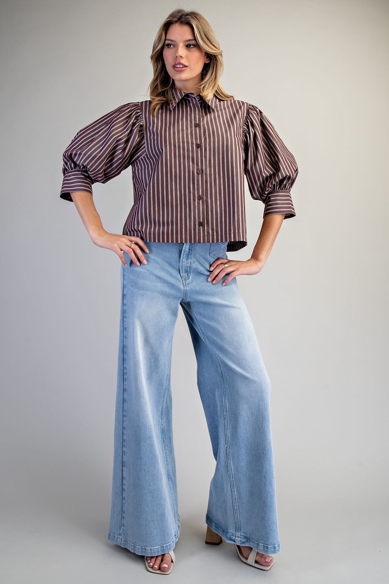 Striped Button Down Blouse