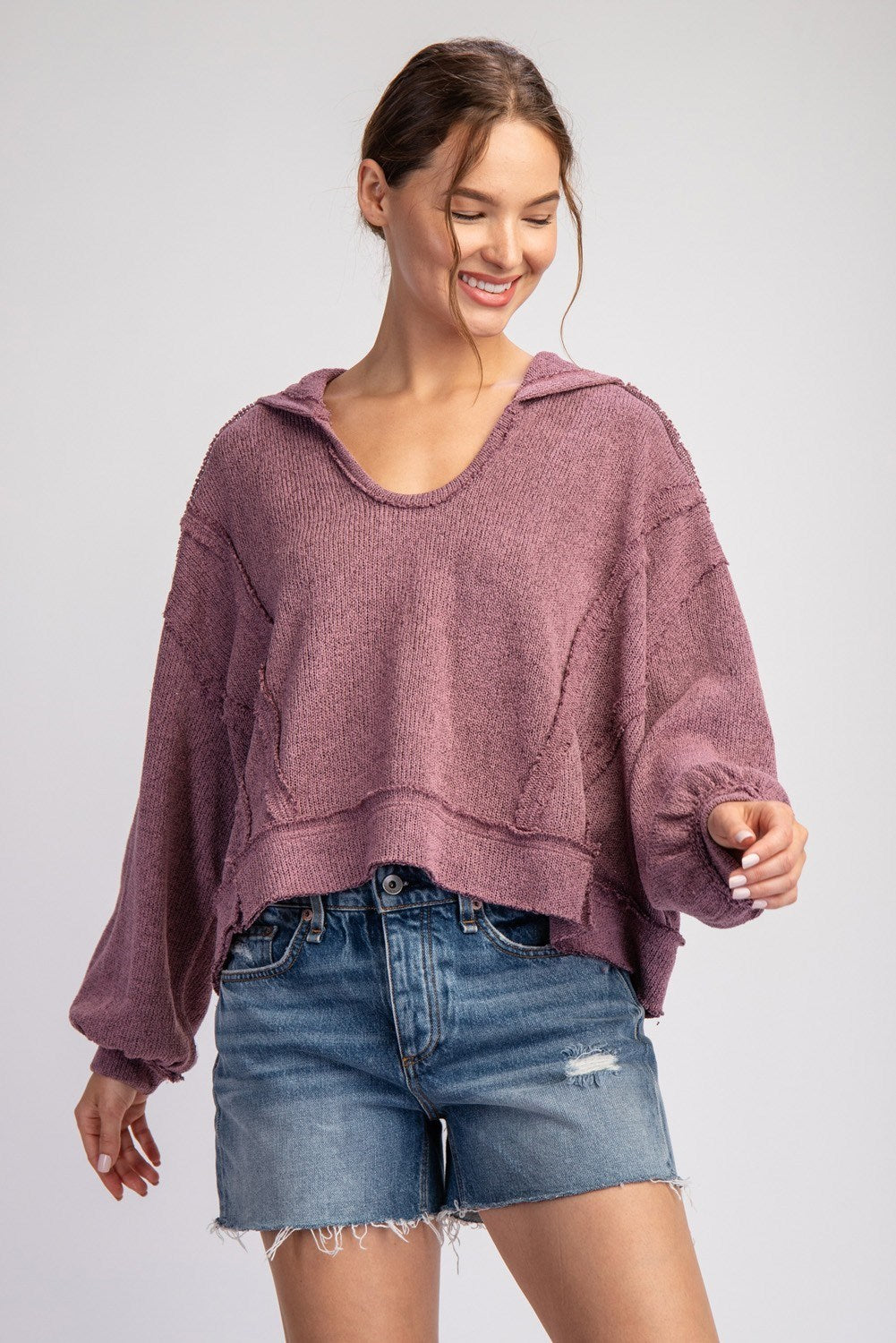 Long Sleeve Pullover Hoodie Sweater - 2 Colors