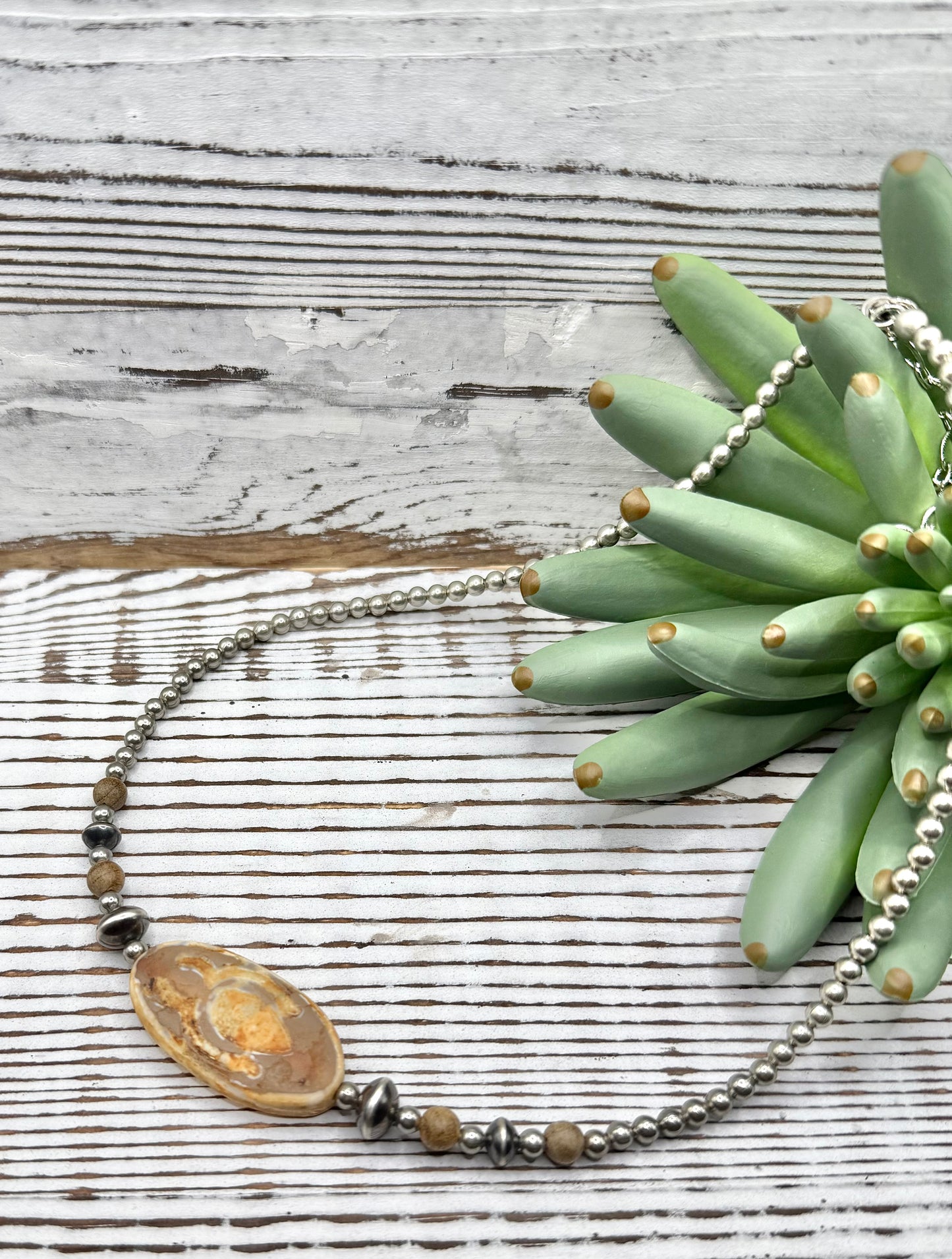 Natural Stone & Wood Necklace
