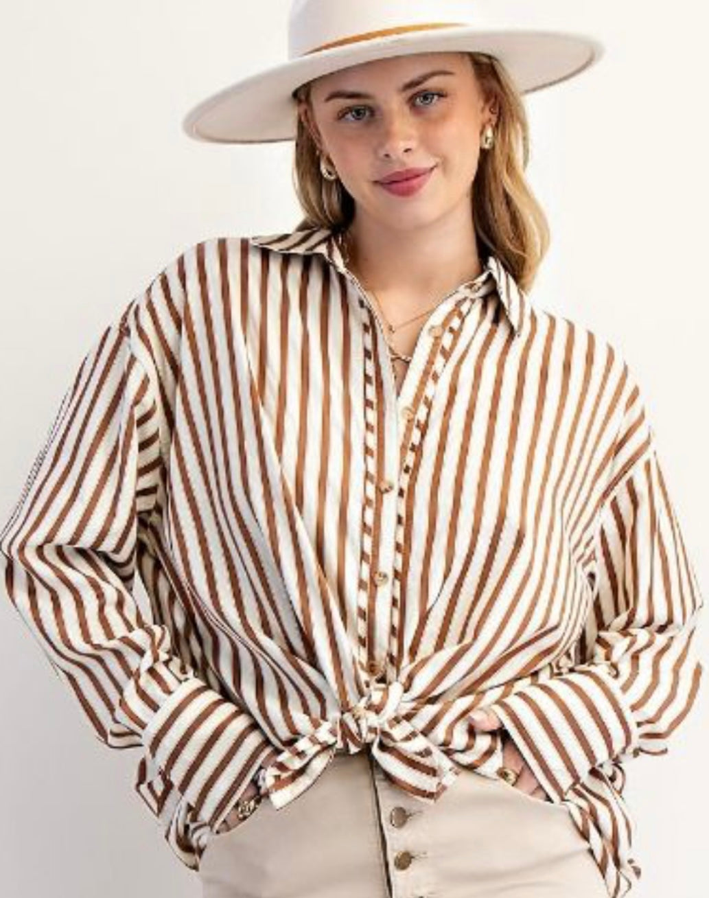 Stripe Button Down Woven Shirt