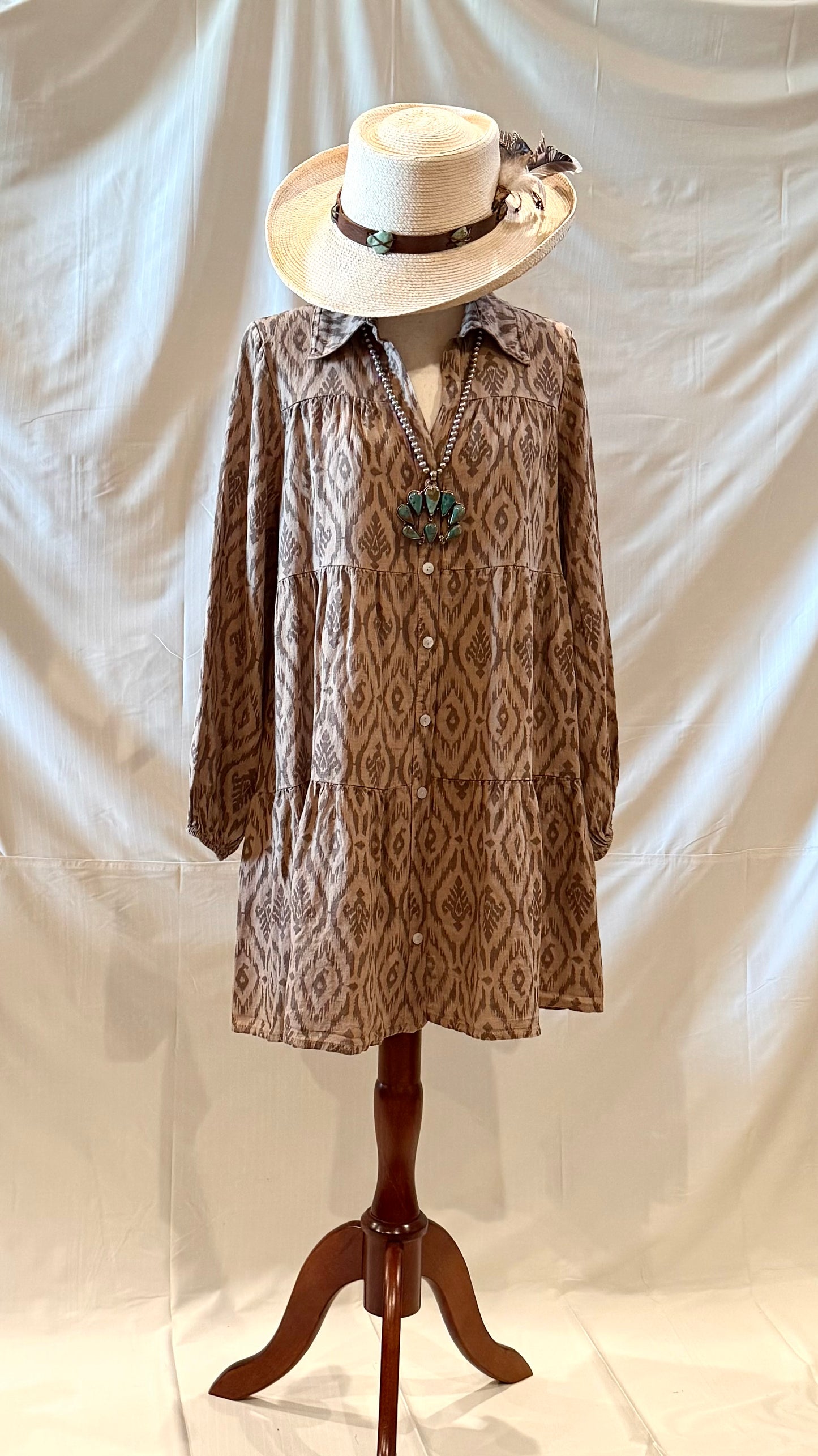 Linen Print Tunic dress
