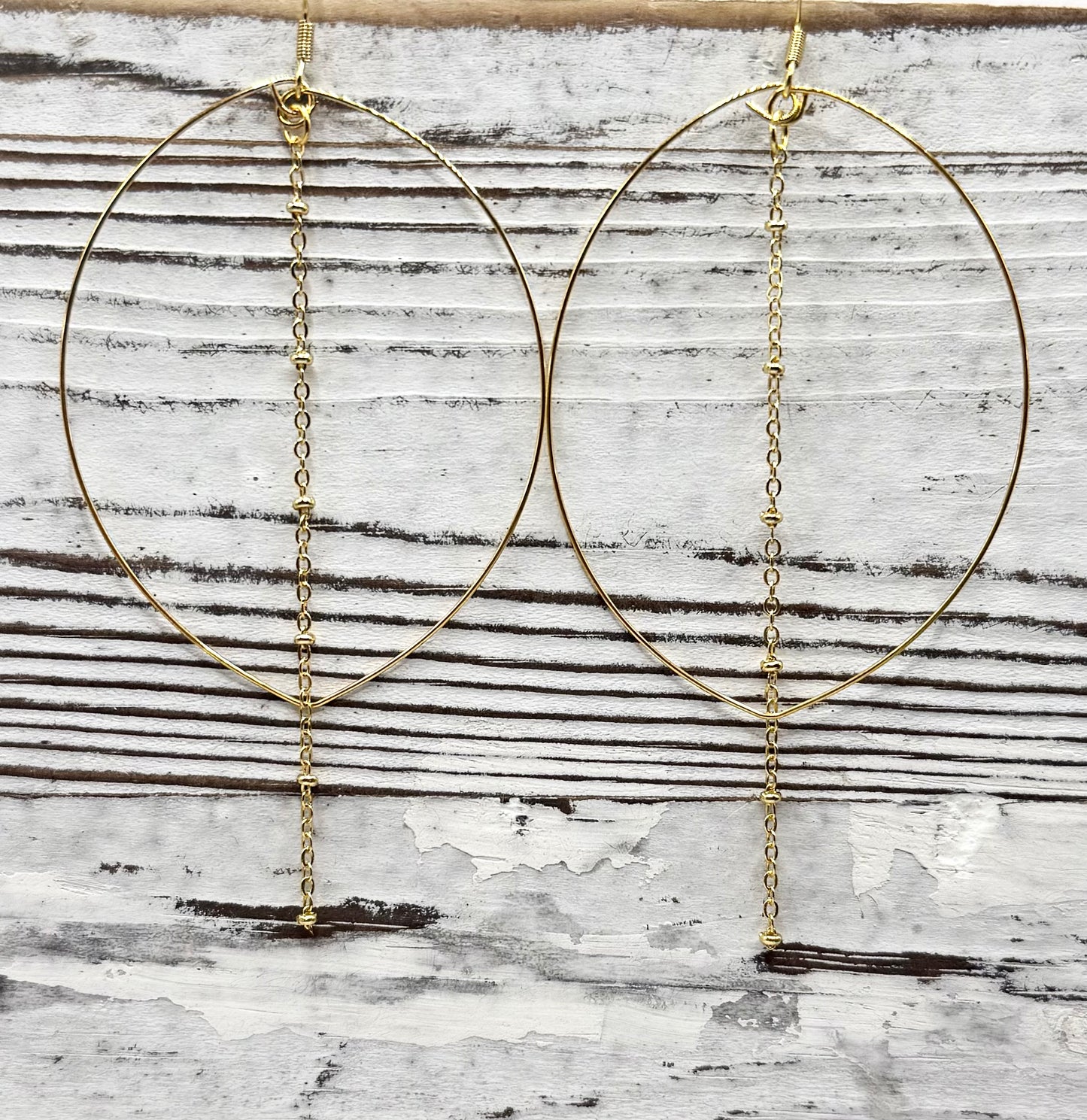 Delicate Teardrop & Gold Chain Earrings