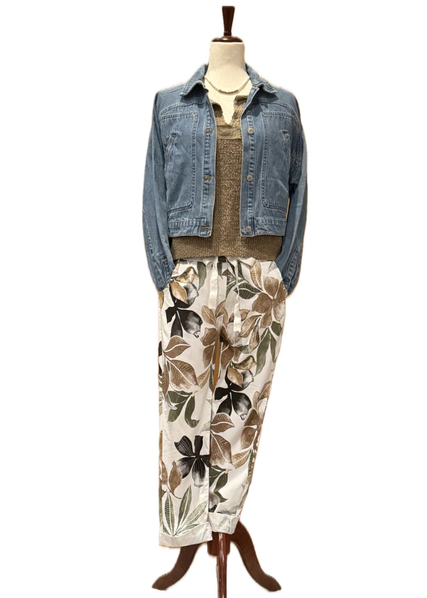 Earthy Floral Stretch Pants