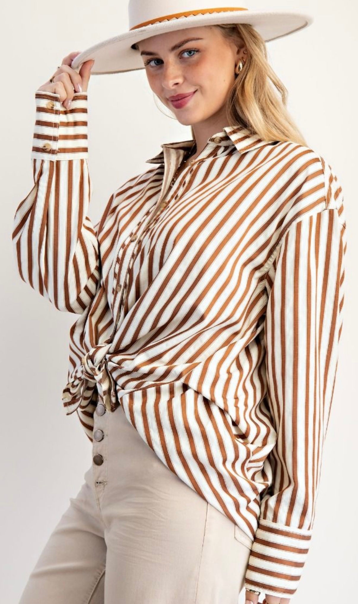 Stripe Button Down Woven Shirt