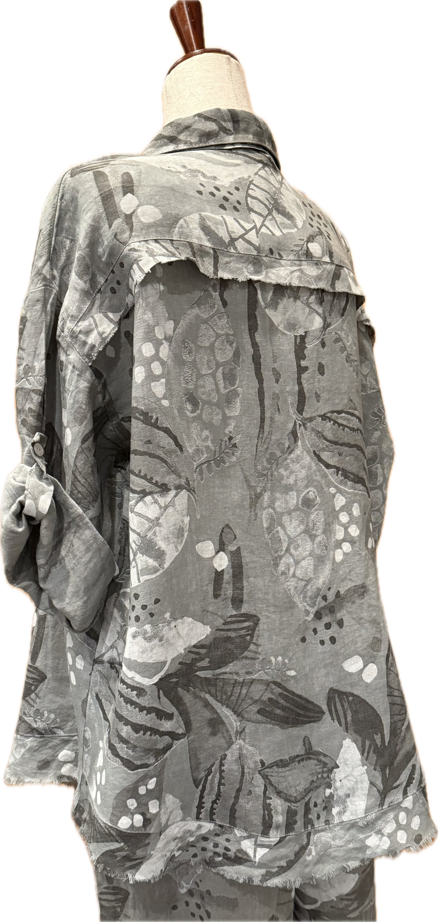 Ocean Floral Linen Top