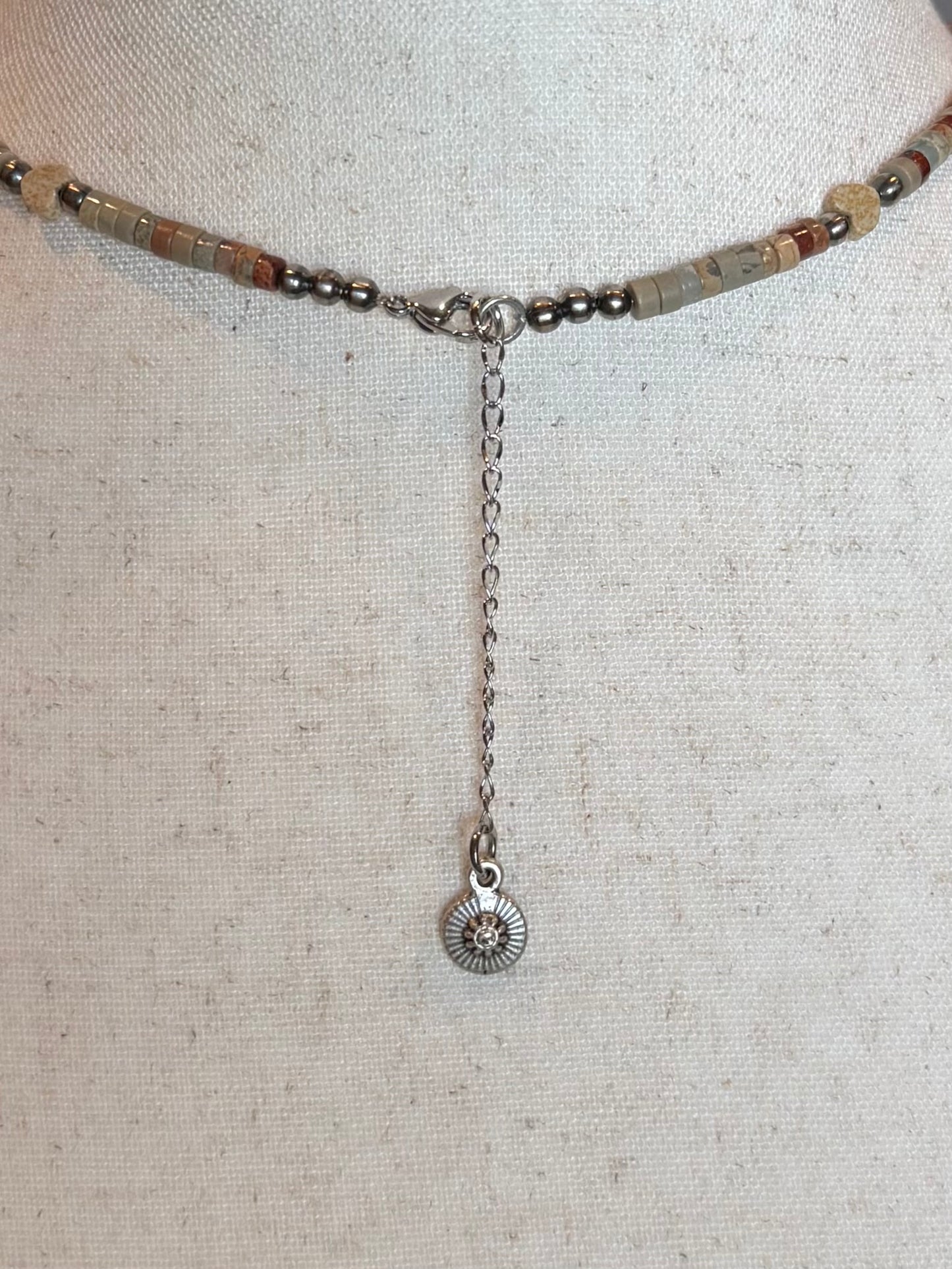 Tiny Cross and Heart Bead Necklace