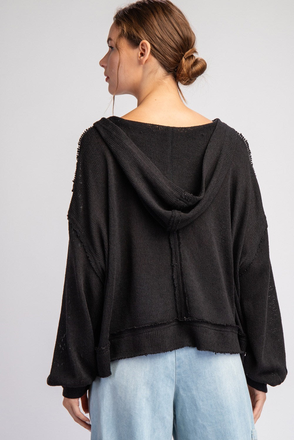 Long Sleeve Pullover Hoodie Sweater - 2 Colors
