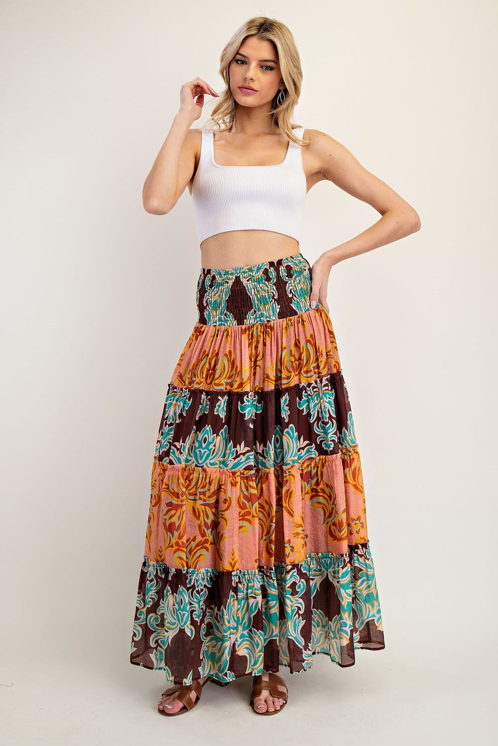 Boho Tiered Maxi Skirt