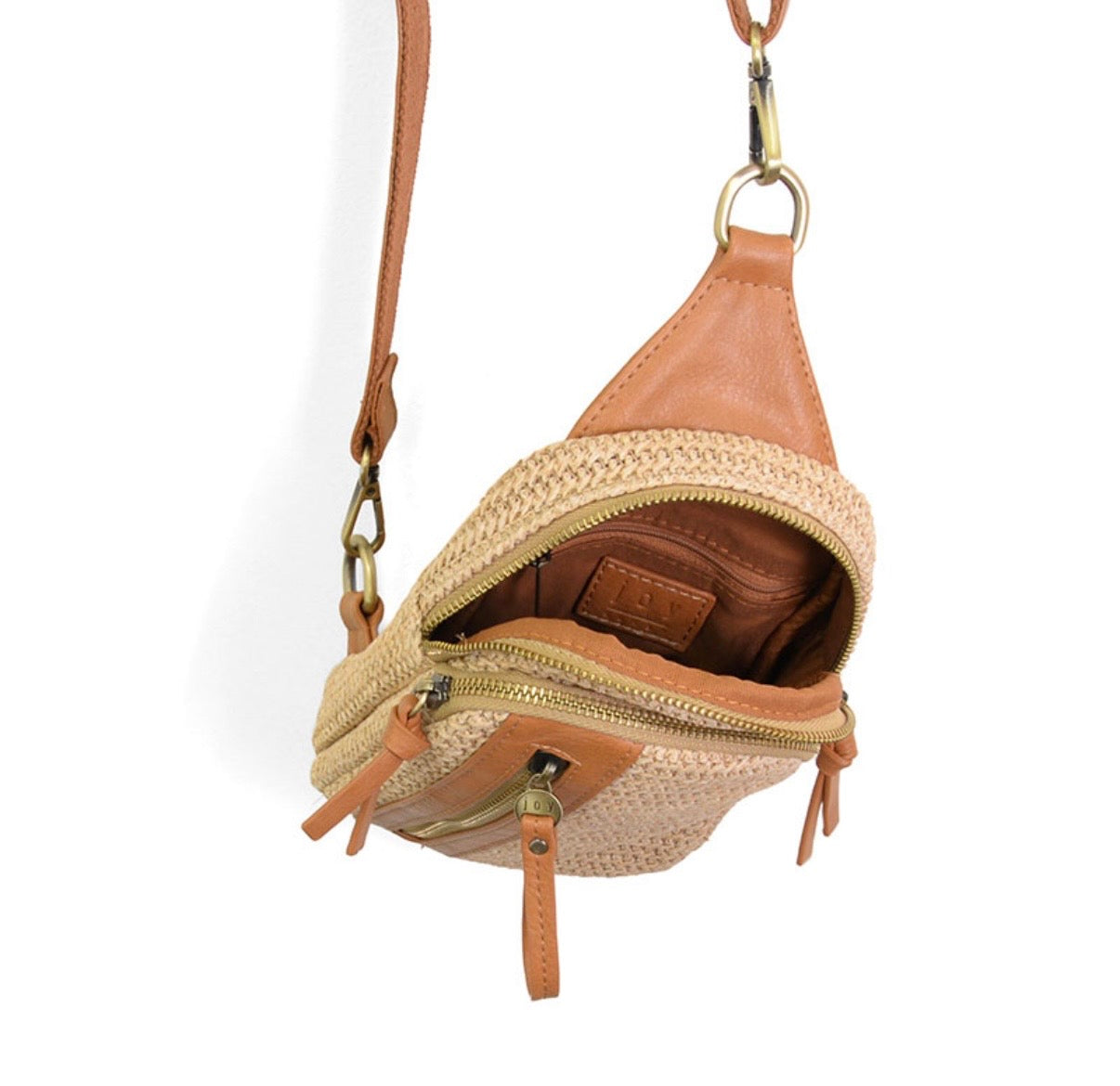 Natural Straw Skyler Sling Bag