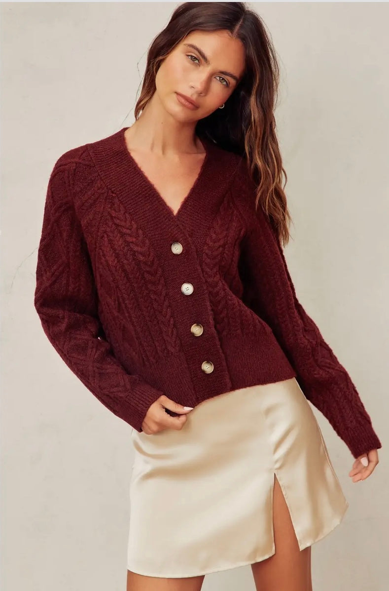 Cable Knit Cardigan 2 Colors