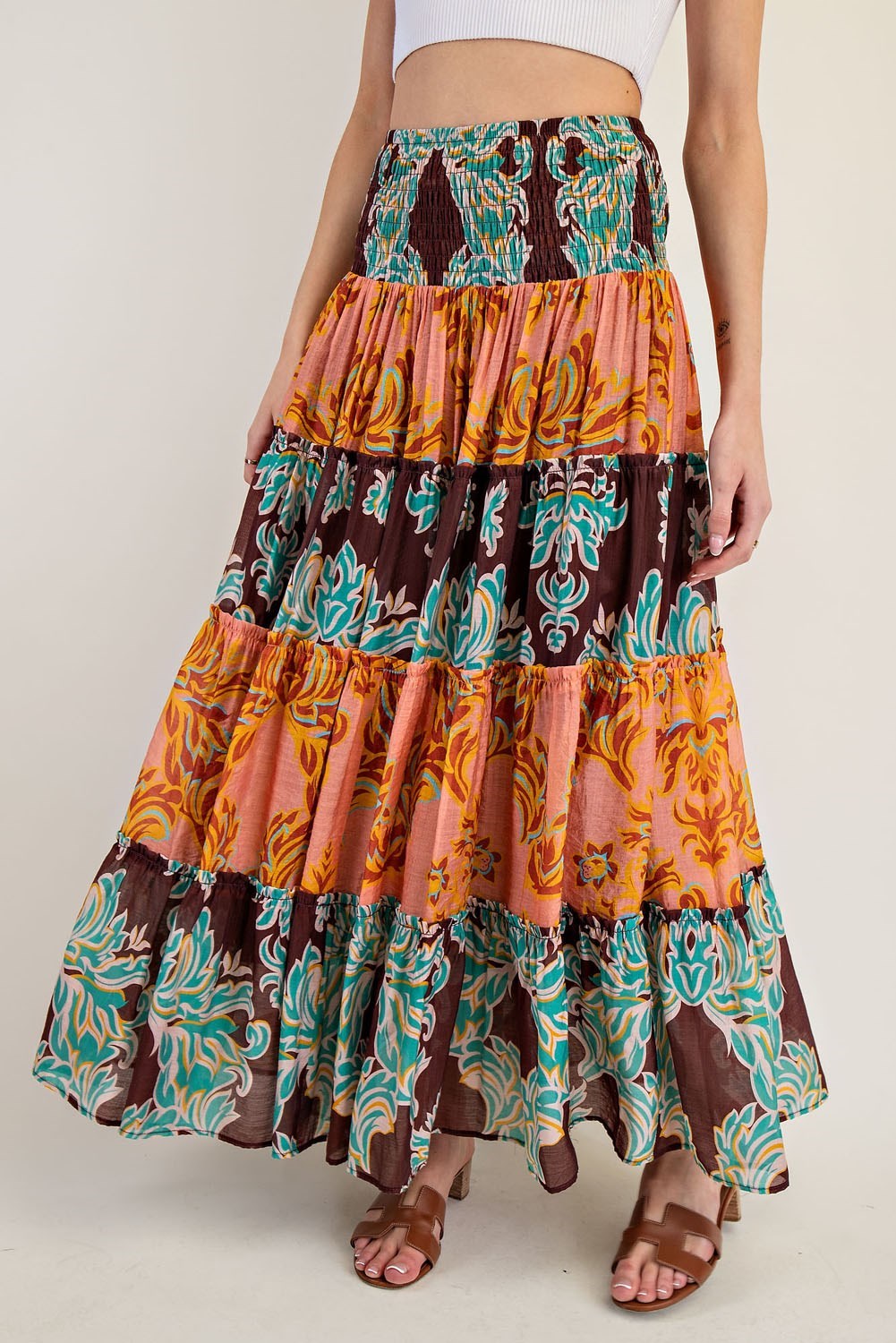 Boho Tiered Maxi Skirt