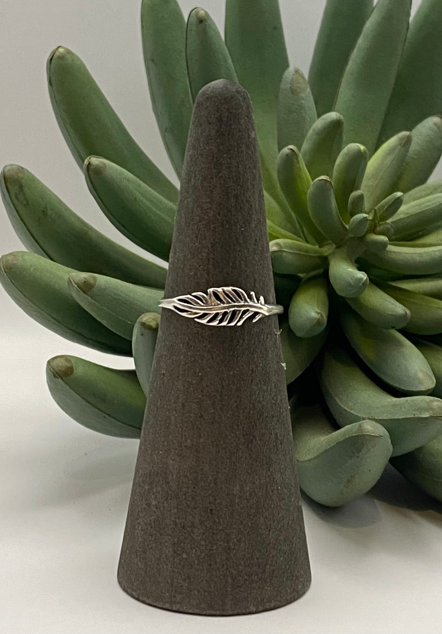 Petite Sterling Leaf Ring