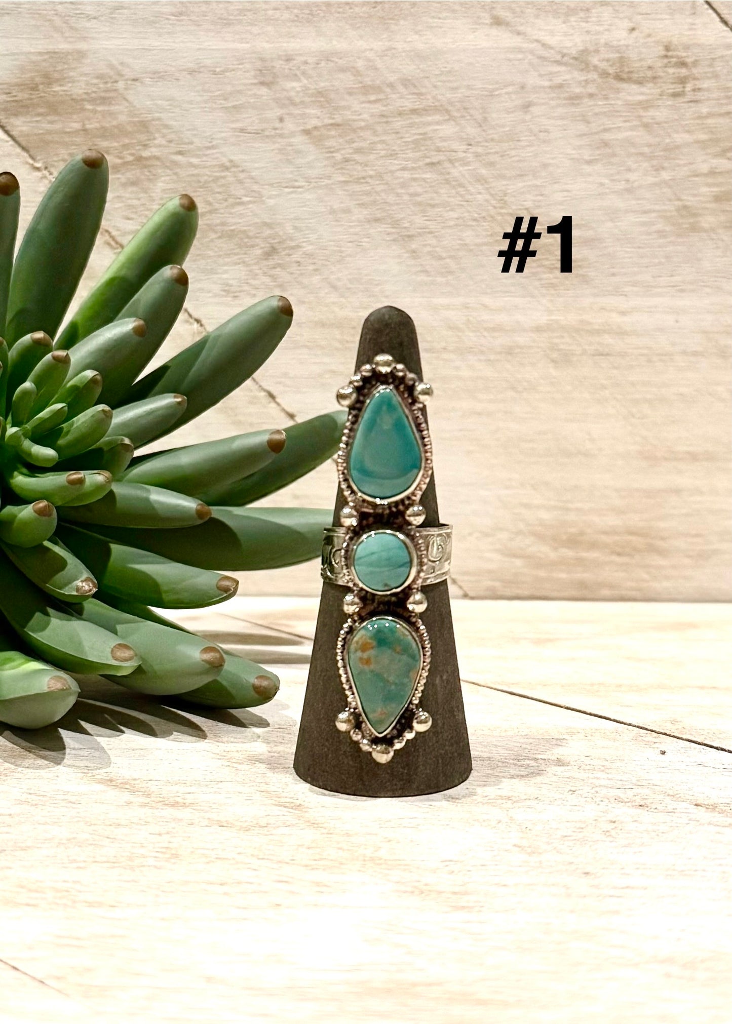Triple Stone Turquoise Ring